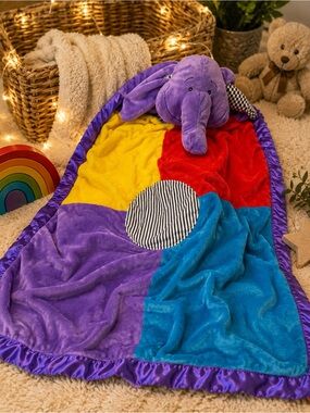 Vintage Baby Ganz Fadoozles Elephant Security Blanket Lovey BG950 Sooo Soft EUC